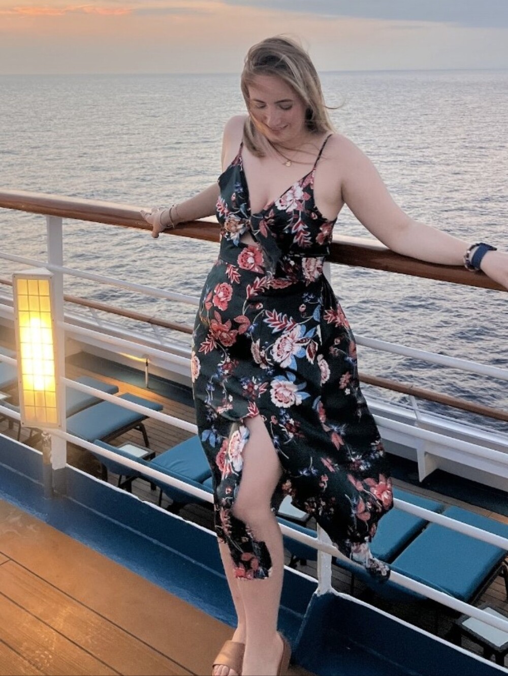 Dark Green Floral Dress